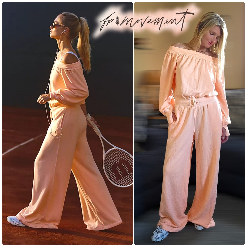 NWOT FP Movement One To Beat Onesie Pastel Peach Size XS